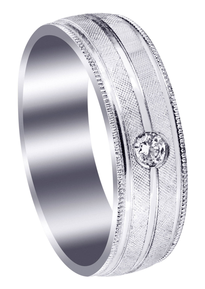 Diamond Mens Wedding Band | 0.07 Carats | Diamond Cut Finish (Adan)