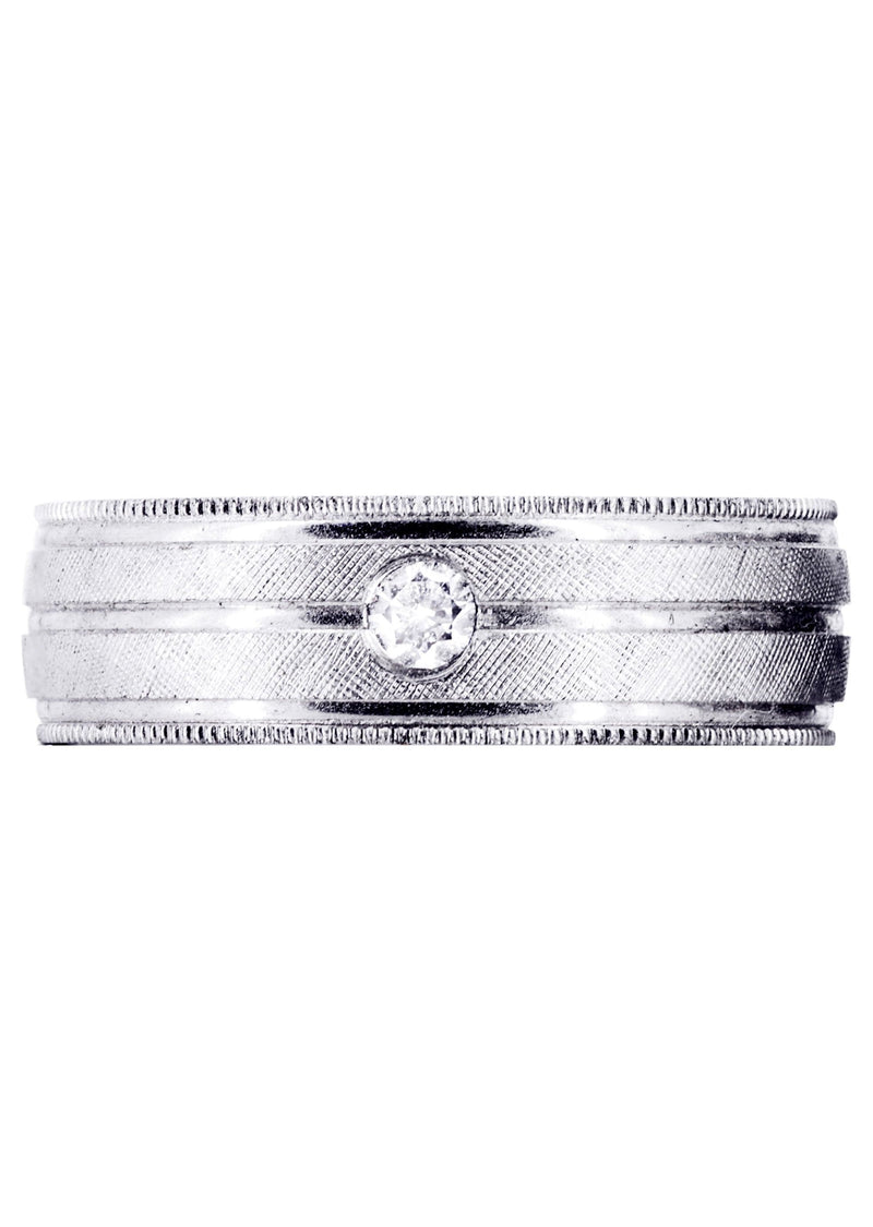Diamond Mens Wedding Band | 0.07 Carats | Diamond Cut Finish (Adan)