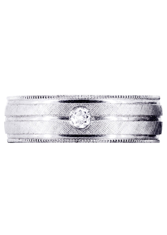 Diamond Mens Wedding Band | 0.07 Carats | Diamond Cut Finish (Adan)