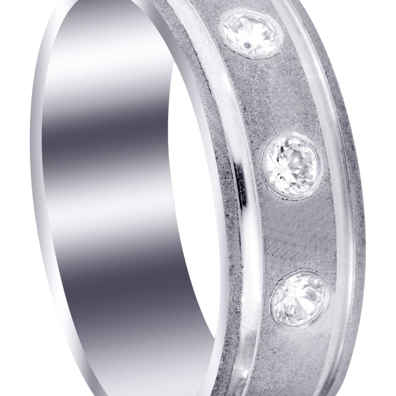 Diamond Mens Wedding Band | 0.21 Carats | Wire Matt Finish (Jay)