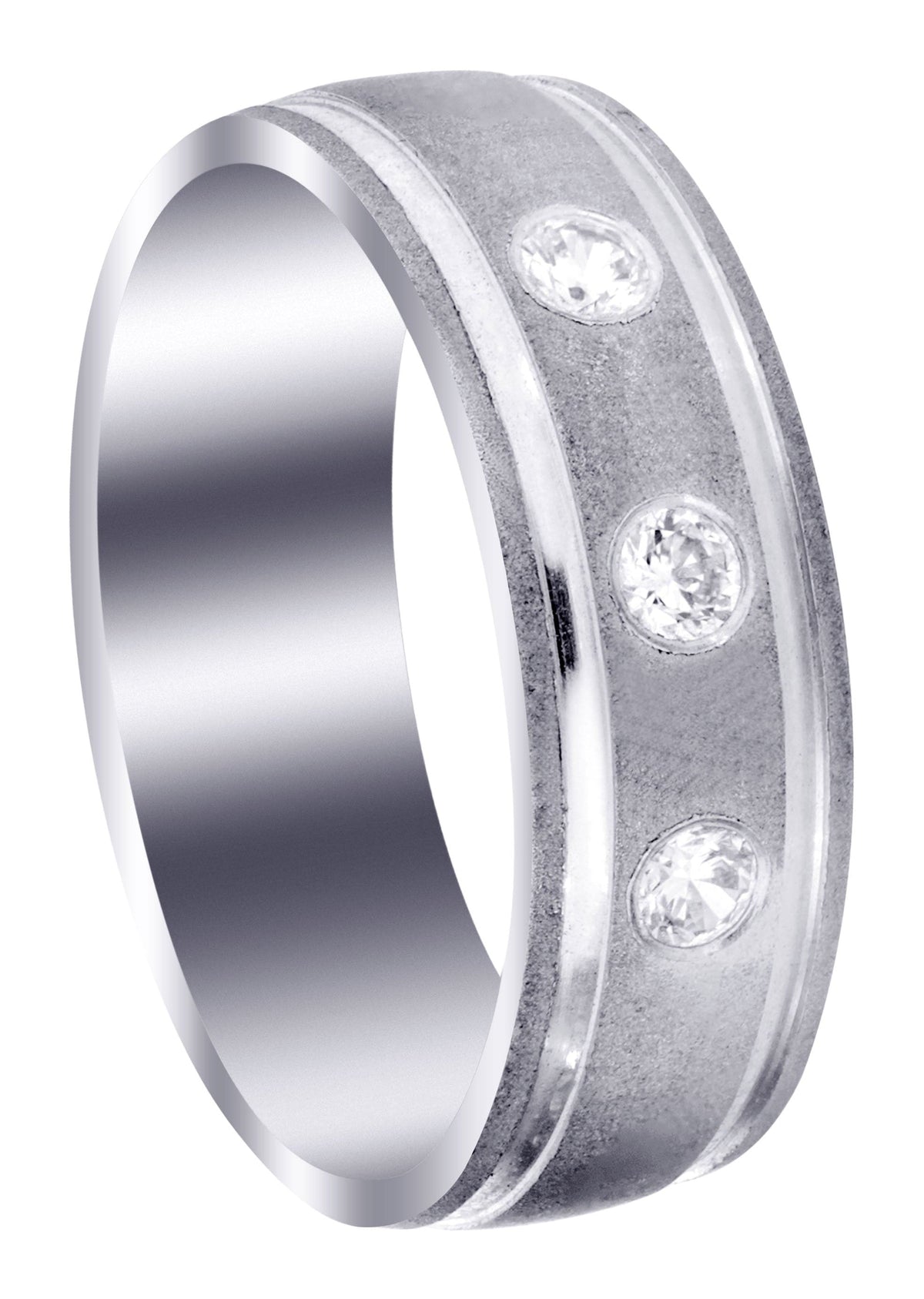 Diamond Mens Wedding Band | 0.21 Carats | Wire Matt Finish (Jay)