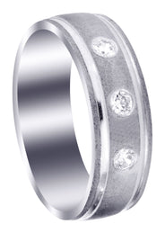Diamond Mens Wedding Band | 0.21 Carats | Wire Matt Finish (Jay)
