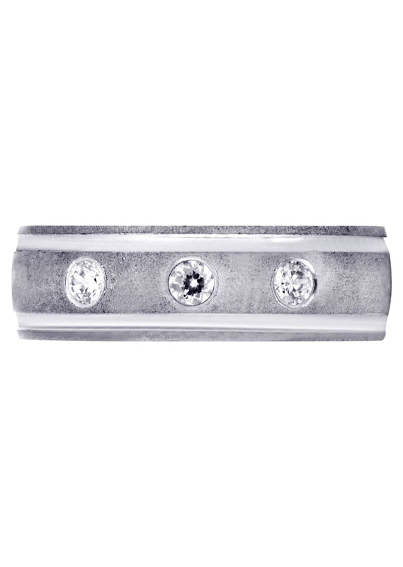 Diamond Mens Wedding Band | 0.21 Carats | Wire Matt Finish (Jay)