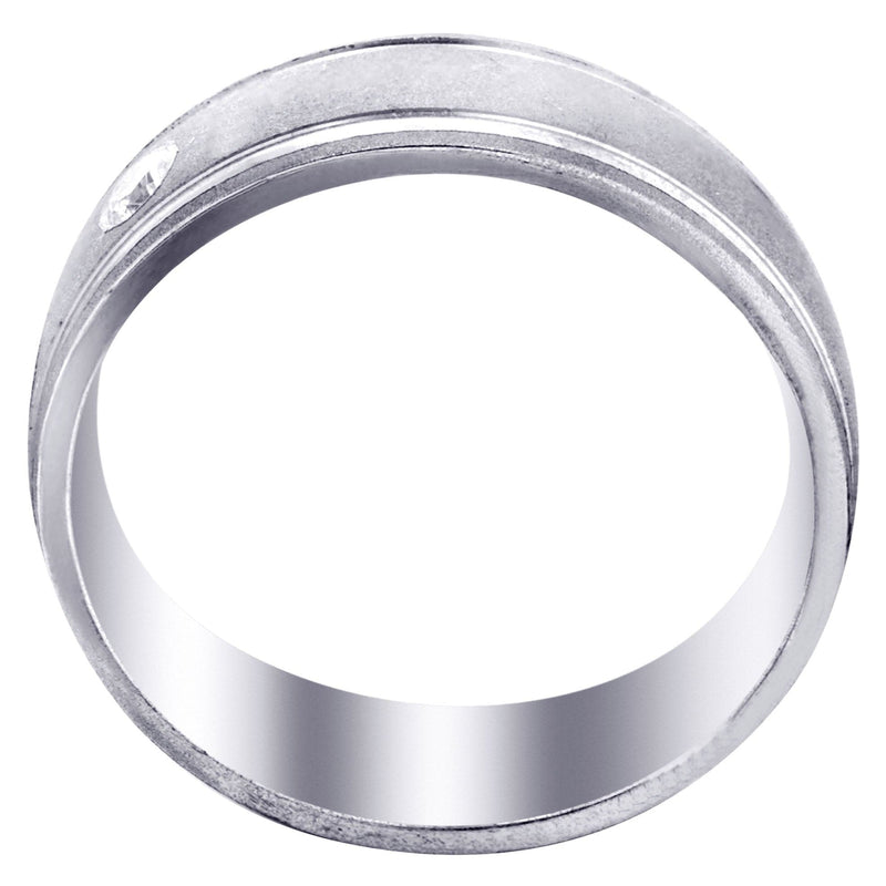 Diamond Mens Wedding Band | 0.21 Carats | Wire Matt Finish (Jay)