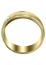 Yellow Gold Diamond Mens Wedding Band | 0.21 Carats | Wire Matt Finish (Jay)