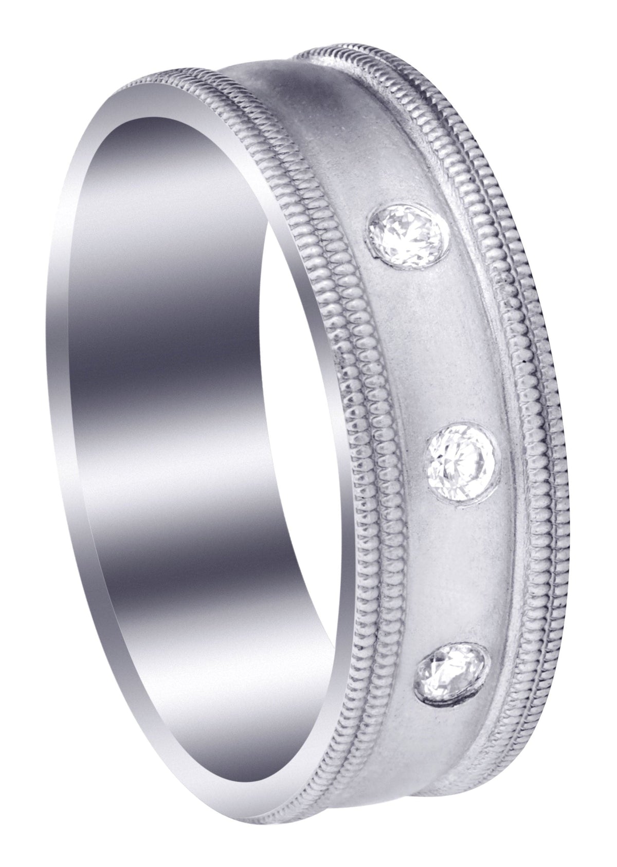 Diamond Mens Wedding Band | 0.15 Carats | Wire Matt Finish (Pablo)