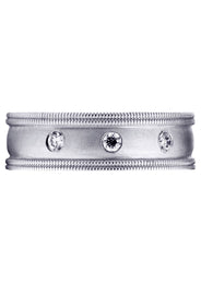 Diamond Mens Wedding Band | 0.15 Carats | Wire Matt Finish (Pablo)