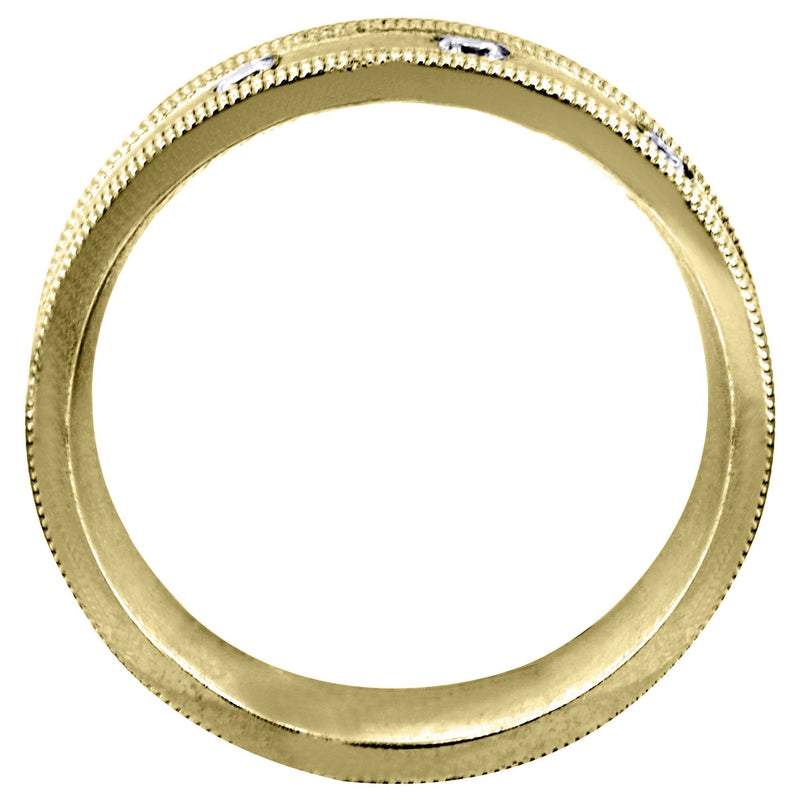 Yellow Gold Diamond Mens Wedding Band | 0.15 Carats | Wire Matt Finish (Pablo)