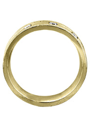 Yellow Gold Diamond Mens Wedding Band | 0.15 Carats | Wire Matt Finish (Pablo)