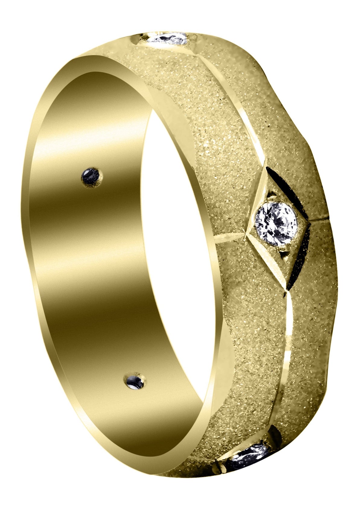 Yellow Gold Diamond Mens Engagement Ring | 0.25 Carats | Wire Matt Finish (Kason)