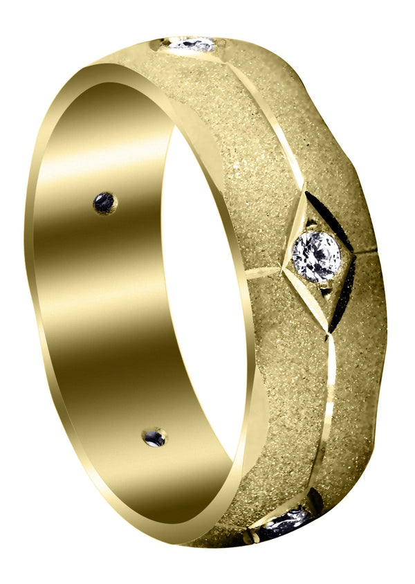 Yellow Gold Diamond Mens Engagement Ring | 0.25 Carats | Wire Matt Finish (Kason)