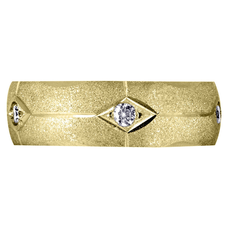 Yellow Gold Diamond Mens Engagement Ring | 0.25 Carats | Wire Matt Finish (Kason)