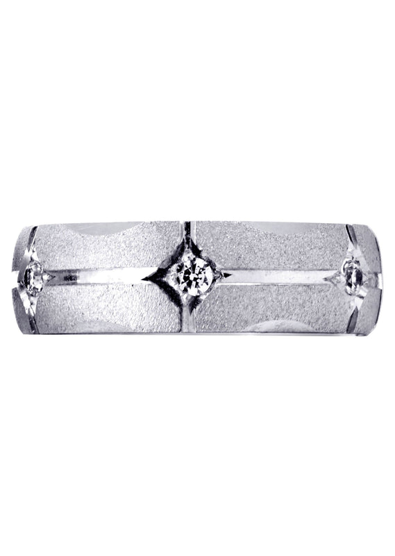 Diamond Mens Wedding Band | 0.3 Carats | Wire Matt Finish (Brendan)