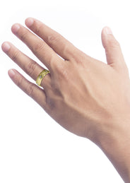 Yellow Gold Diamond Mens Wedding Band | 0.3 Carats | Wire Matt Finish (Brendan)