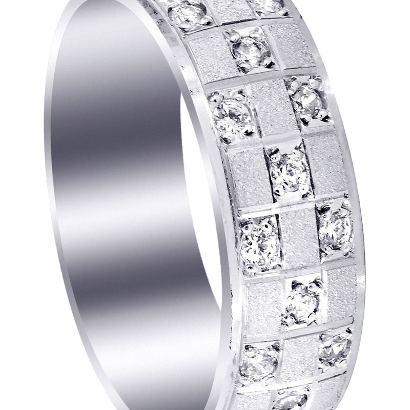 Diamond Mens Wedding Band | 0.17 Carats | Stone Finish (Prince)