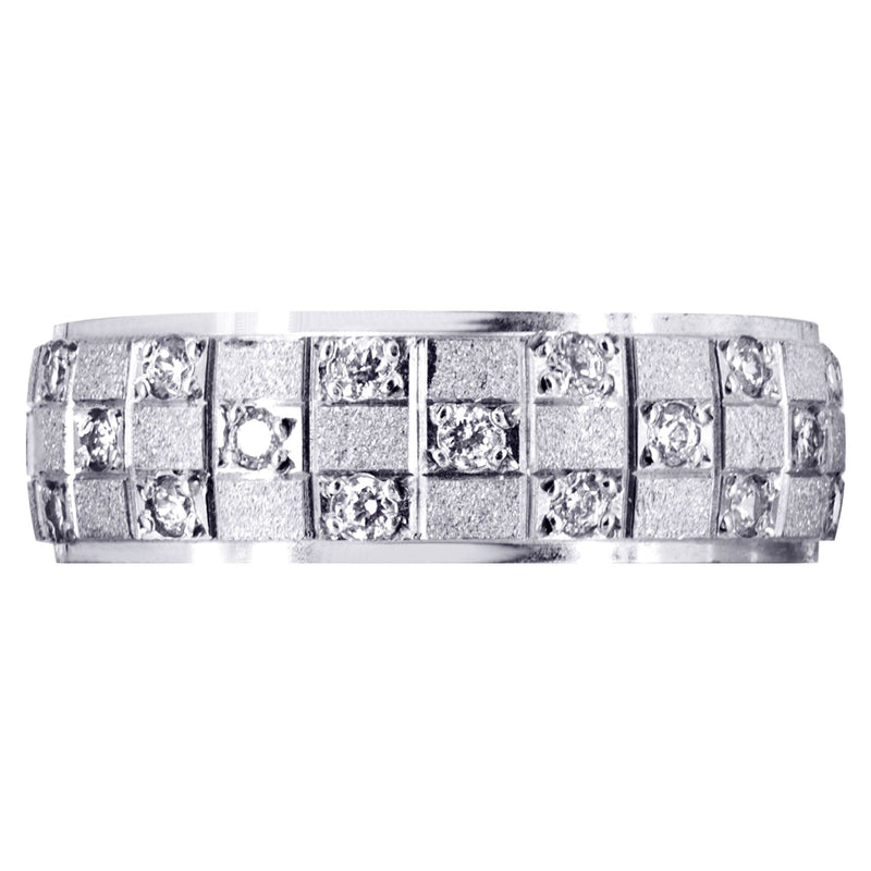 Diamond Mens Wedding Band | 0.17 Carats | Stone Finish (Prince)