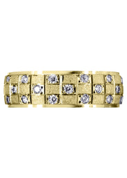 Yellow Gold Diamond Mens Wedding Band | 0.17 Carats | Stone Finish (Prince)