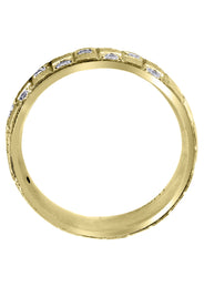 Yellow Gold Diamond Mens Wedding Band | 0.17 Carats | Stone Finish (Prince)