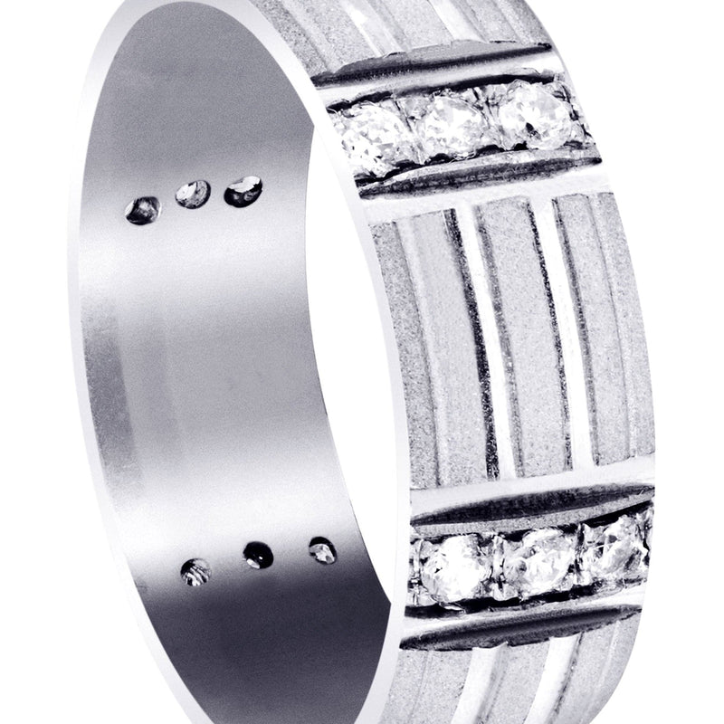 Diamond Mens Wedding Band | 0.54 Carats | Wire Matt Finish (Kade)