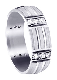 Diamond Mens Wedding Band | 0.54 Carats | Wire Matt Finish (Kade)