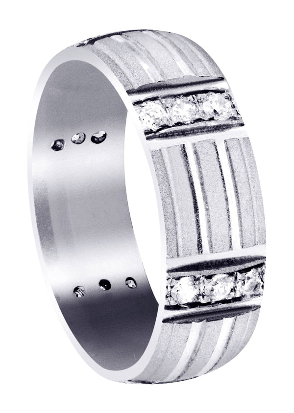 Diamond Mens Wedding Band | 0.54 Carats | Wire Matt Finish (Kade)