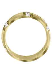 Yellow Gold Diamond Mens Wedding Band | 0.54 Carats | Wire Matt Finish (Kade)