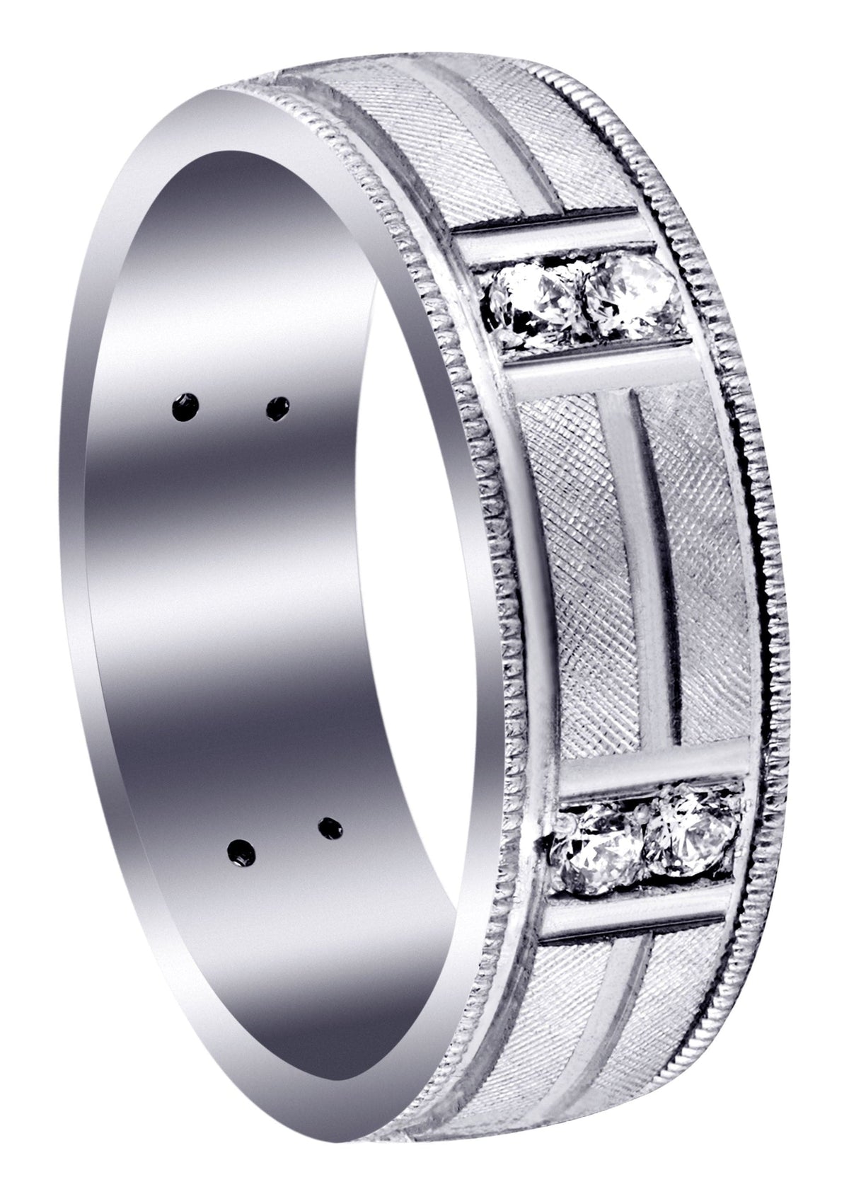Diamond Mens Wedding Band | 0.48 Carats | Diamond Cut Finish (Derrick)