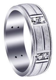 Diamond Mens Wedding Band | 0.48 Carats | Diamond Cut Finish (Derrick)