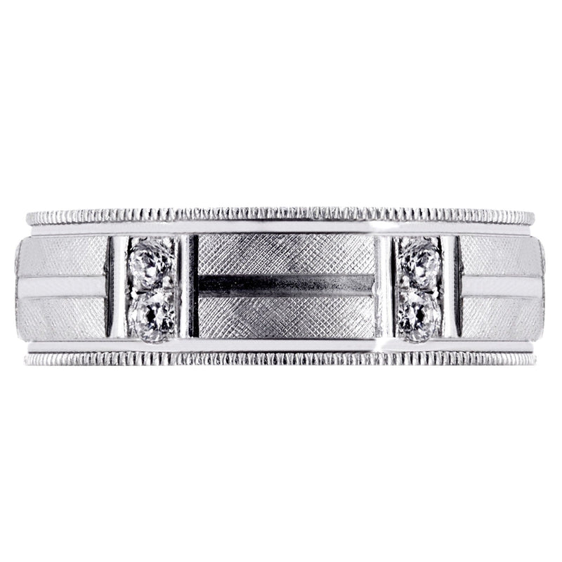 Diamond Mens Wedding Band | 0.48 Carats | Diamond Cut Finish (Derrick)