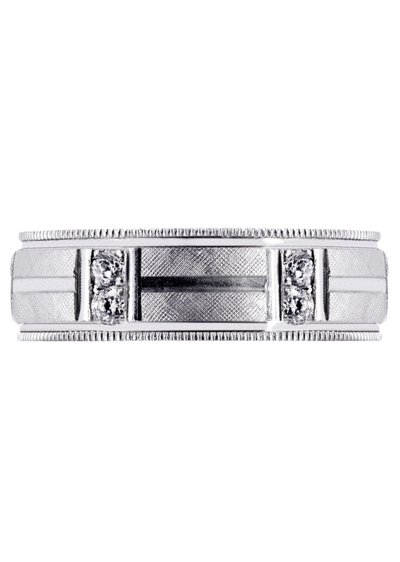 Diamond Mens Wedding Band | 0.48 Carats | Diamond Cut Finish (Derrick)