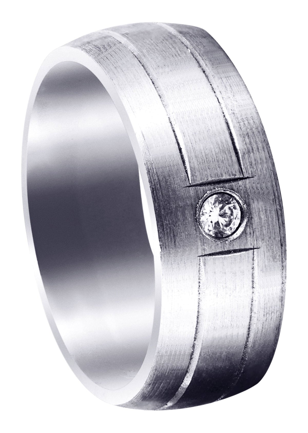 Diamond Mens Wedding Band | 0.05 Carats | Satin Finish (Malik)