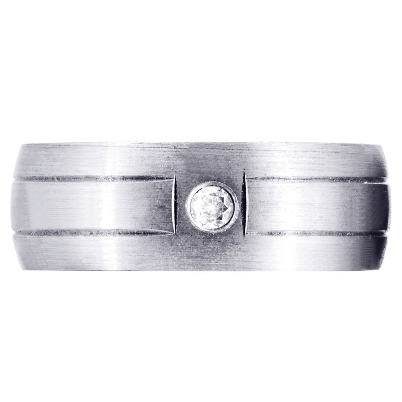 Diamond Mens Wedding Band | 0.05 Carats | Satin Finish (Malik)