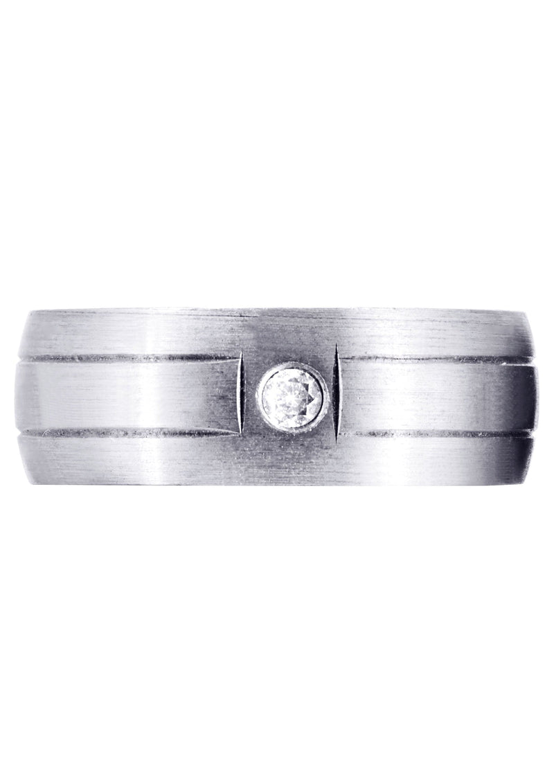 Diamond Mens Wedding Band | 0.05 Carats | Satin Finish (Malik)