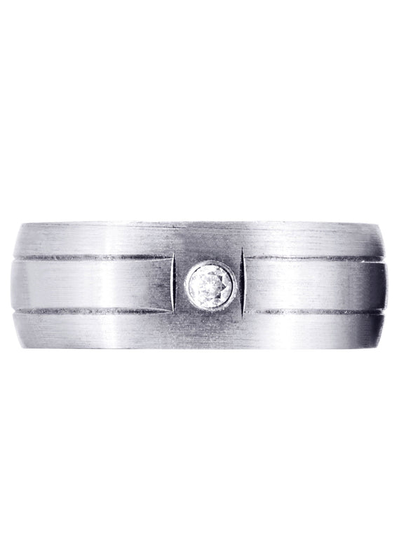 Diamond Mens Wedding Band | 0.05 Carats | Satin Finish (Malik)