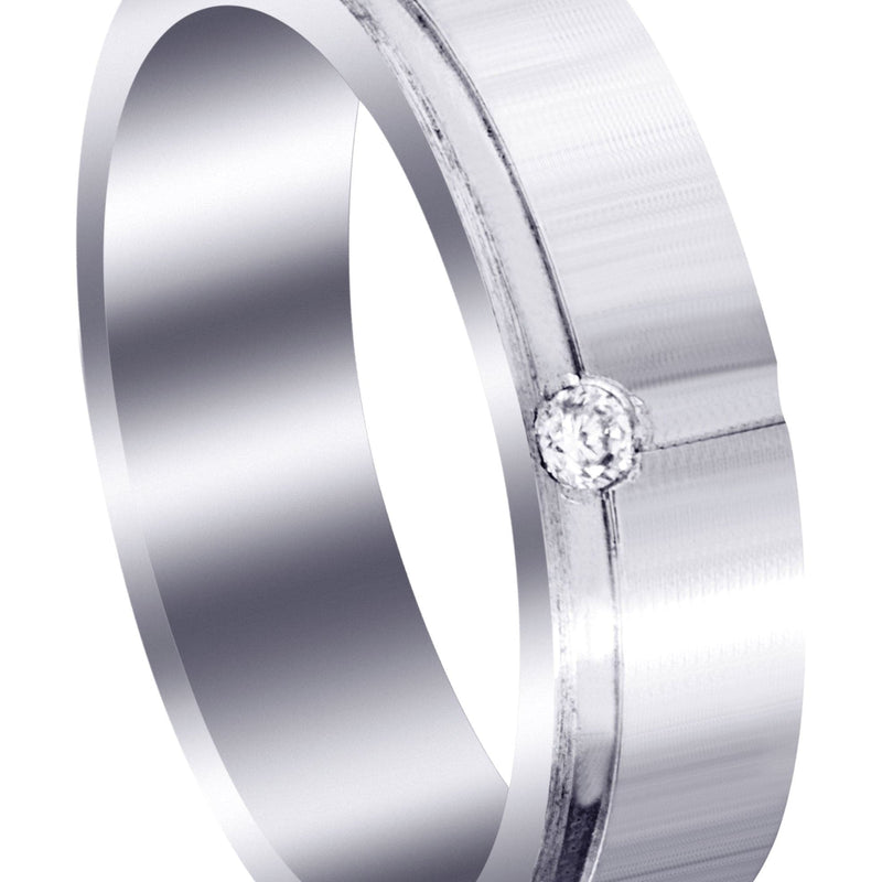Diamond Unique Mens Wedding Band | 0.05 Carats | Satin Finish (Romeo)