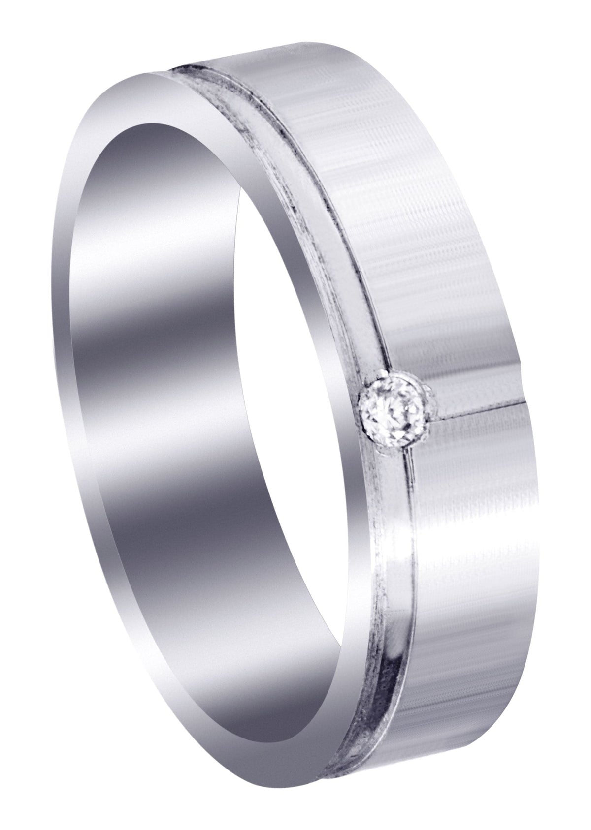 Diamond Unique Mens Wedding Band | 0.05 Carats | Satin Finish (Romeo)