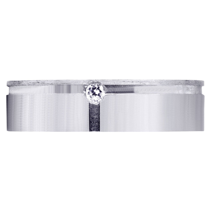 Diamond Unique Mens Wedding Band | 0.05 Carats | Satin Finish (Romeo)