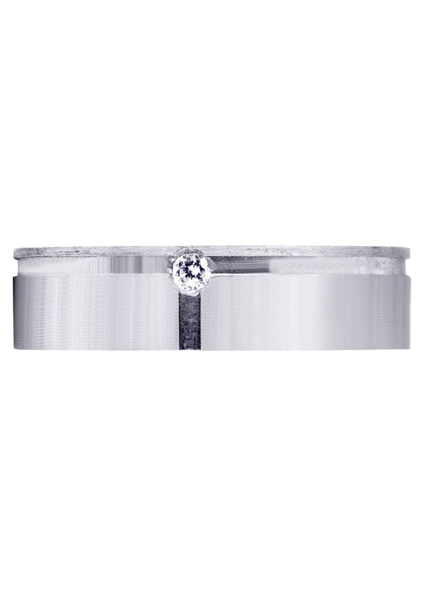 Diamond Unique Mens Wedding Band | 0.05 Carats | Satin Finish (Romeo)