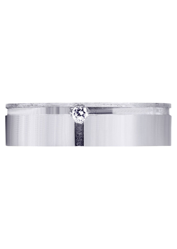 Diamond Unique Mens Wedding Band | 0.05 Carats | Satin Finish (Romeo)