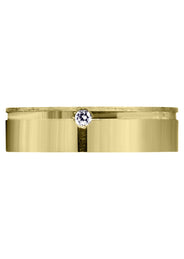 Yellow Gold Diamond Unique Mens Wedding Band | 0.05 Carats | Satin Finish (Romeo)