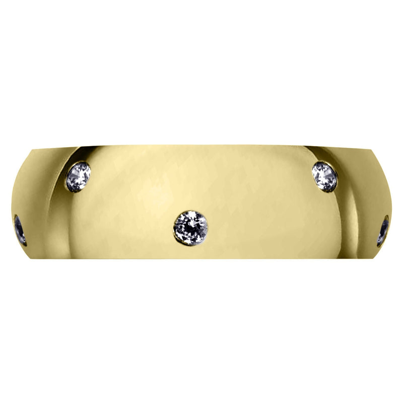 Yellow Gold Diamond Mens Wedding Band | 0.36 Carats | High Polish Finish (Solomon)