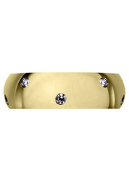 Yellow Gold Diamond Mens Wedding Band | 0.36 Carats | High Polish Finish (Solomon)
