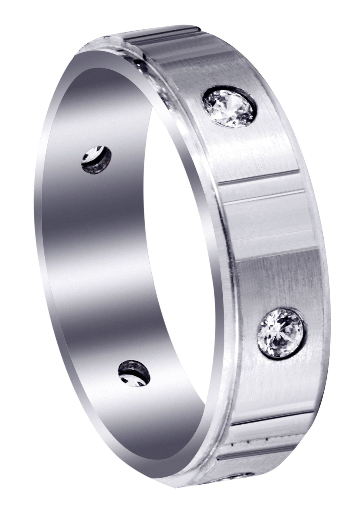 Diamond Mens Wedding Band | 0.42 Carats | Satin Finish (Noel)