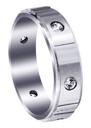 Diamond Mens Wedding Band | 0.42 Carats | Satin Finish (Noel)