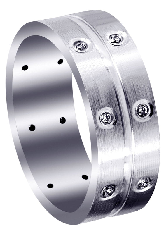 Diamond Mens Wedding Band | 0.24 Carats | High Polish Finish (Zaiden)