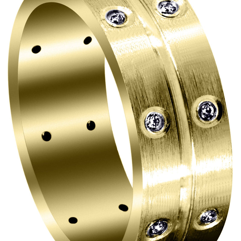 Yellow Gold Diamond Mens Wedding Band | 0.24 Carats | High Polish Finish (Zaiden)