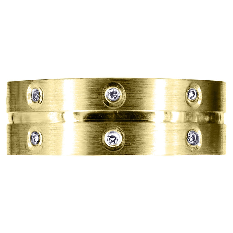 Yellow Gold Diamond Mens Wedding Band | 0.24 Carats | High Polish Finish (Zaiden)