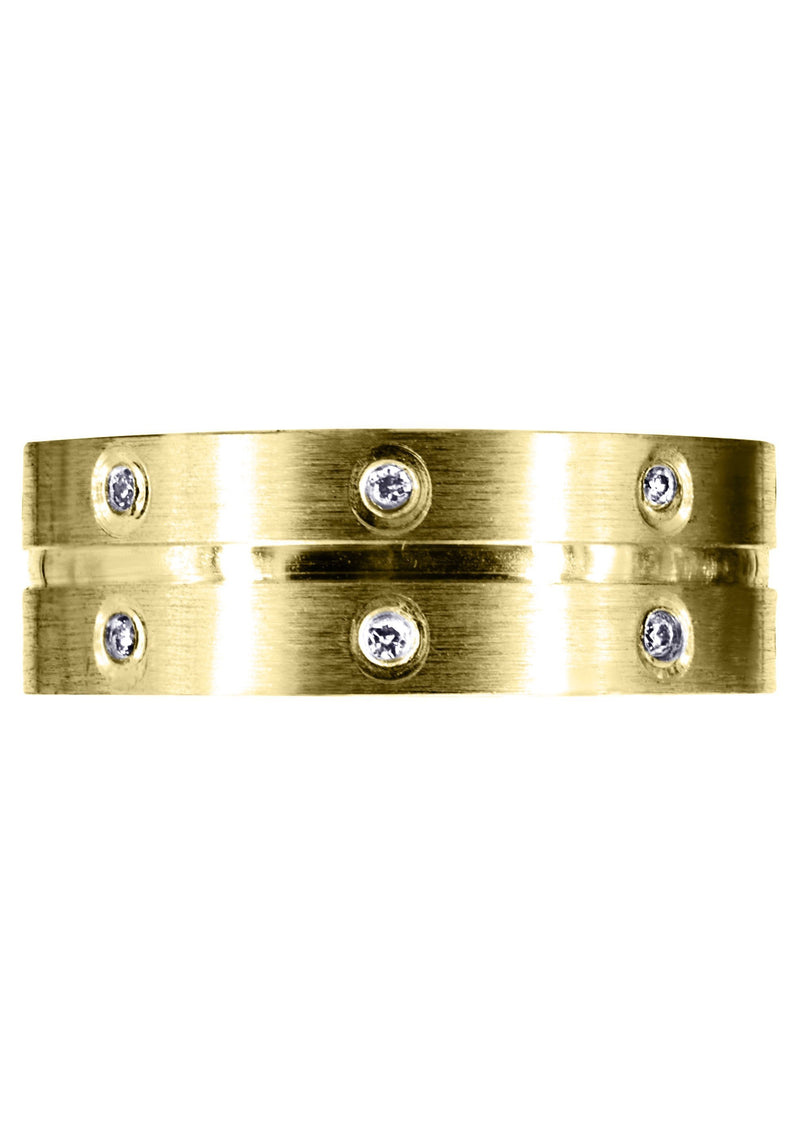 Yellow Gold Diamond Mens Wedding Band | 0.24 Carats | High Polish Finish (Zaiden)
