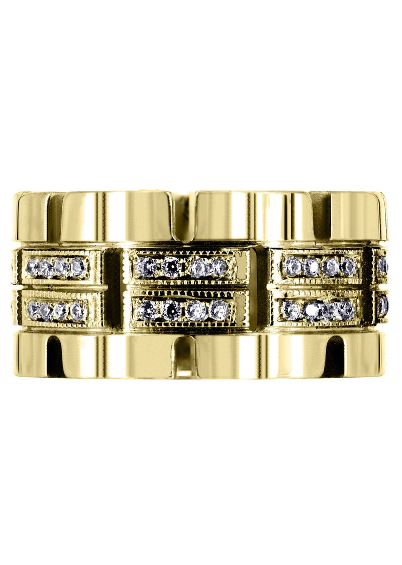 Yellow Gold Diamond Mens Wedding Band | 0.64 Carats | High Polish Finish (Ruben)