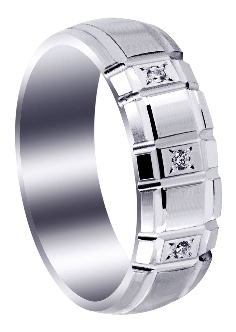 Diamond Unique Mens Wedding Band | 0.5 Carats | Satin / High Polish Finish (Kamden)